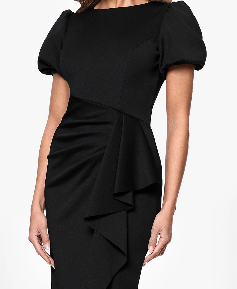 Xscape Women's Draped Puff-Sleeve Sheath Dress