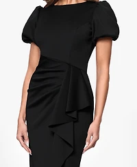 Xscape Women's Draped Puff-Sleeve Sheath Dress