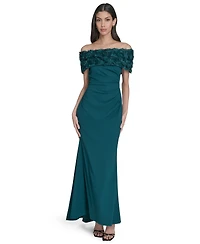 Eliza J Women's Off-The-Shoulder Side-Ruched Gown