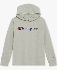 Champion Big Boys Signature Logo Long-Sleeve Hooded T-Shirt