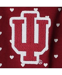 Two Feet Ahead Baby Boys and Girls Crimson Indiana Hoosiers Hearts Bodysuit and Headband Set
