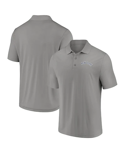 Fanatics Men's Gray New York Yankees Logo Polo Shirt