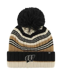 '47 Brand Women's Khaki Wisconsin Badgers Barista Cuffed Knit with Pom Hat