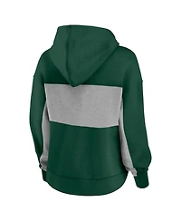 Fanatics Women's Green/Gray Miami Hurricanes Fleece Pullover Hoodie