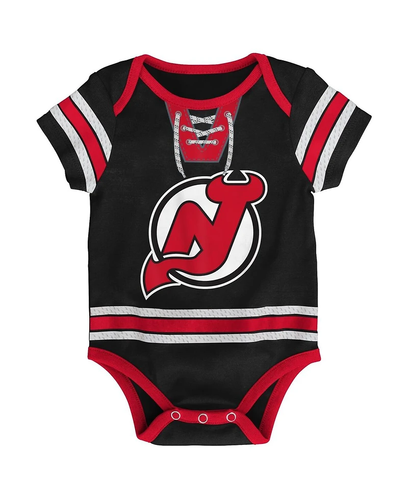 Outerstuff Baby Boys and Girls Black New Jersey Devils Hockey Jersey Bodysuit