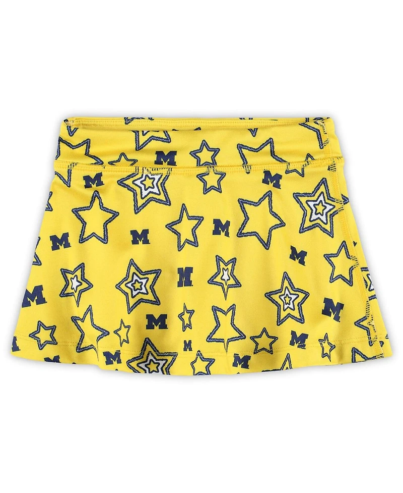 ZooZatz Girls Toddler Maize Michigan Wolverines Star Flowy Skort