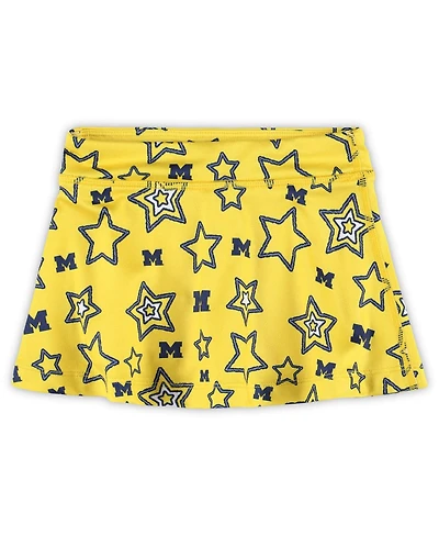 ZooZatz Girls Toddler Maize Michigan Wolverines Star Flowy Skort