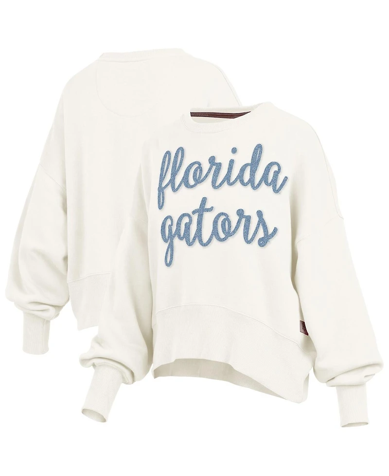 Pressbox Women's Cream Florida Gators Chelsea Oversized Pullover Sweatshirt