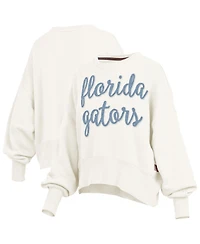 Pressbox Women's Cream Florida Gators Chelsea Oversized Pullover Sweatshirt