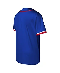 Outerstuff Big Boys and Girls Royal Philadelphia 76ers Stitch Full-Button Baseball Jersey