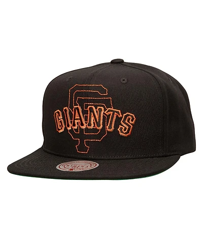 Mitchell & Ness Men's Black San Francisco Giants Double Up Snapback Hat