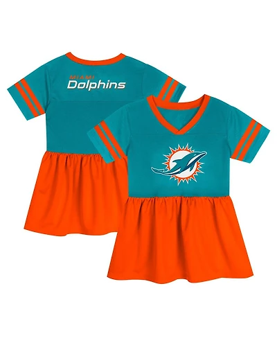 Outerstuff Girls Toddler Aqua Miami Dolphins Stadium Lights Fashion Jersey Dress