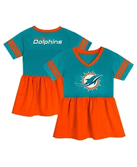Outerstuff Girls Toddler Aqua Miami Dolphins Stadium Lights Fashion Jersey Dress