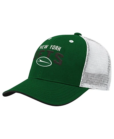 Outerstuff Big Boys and Girls Green New York Jets Core Lockup Trucker Adjustable Hat
