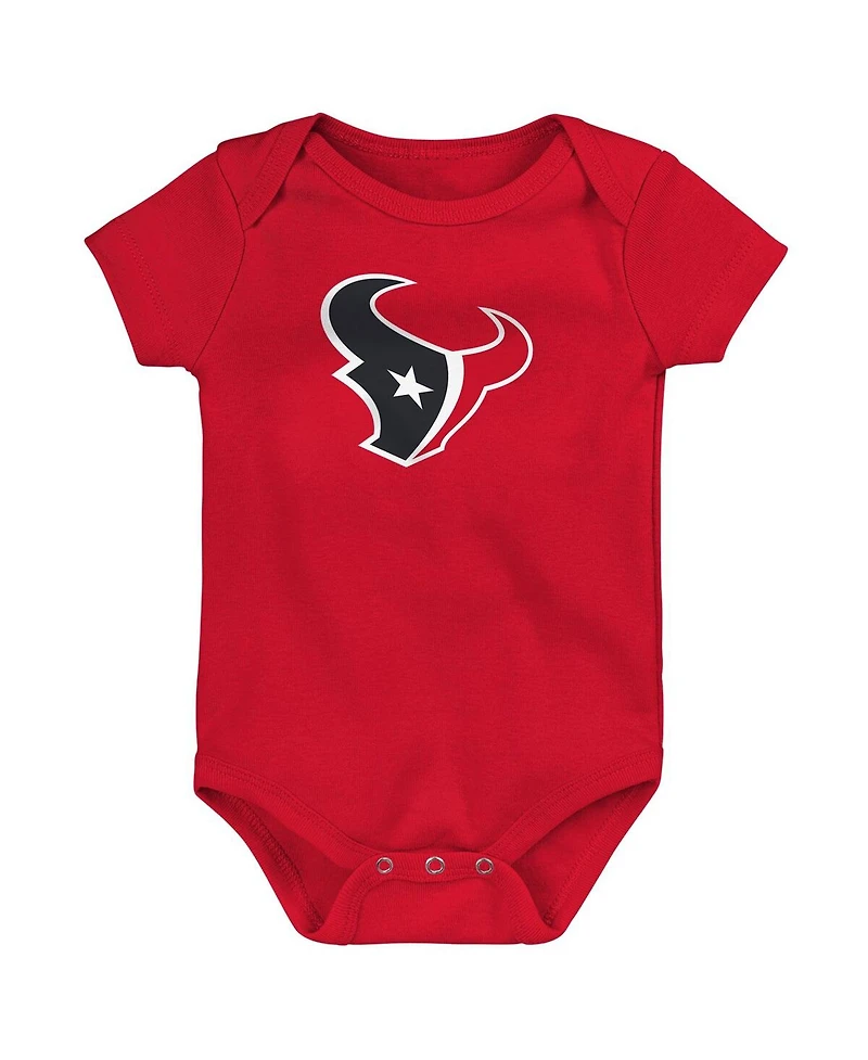 Outerstuff Baby Boys and Girls 3-Pack Houston Texans Team Starter Bodysuit Set