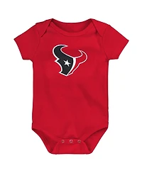 Outerstuff Baby Boys and Girls 3-Pack Houston Texans Team Starter Bodysuit Set