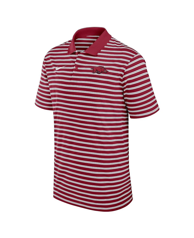Nike Men's Cardinal Arkansas Razorbacks Victory Stripe Performance Polo Shirt