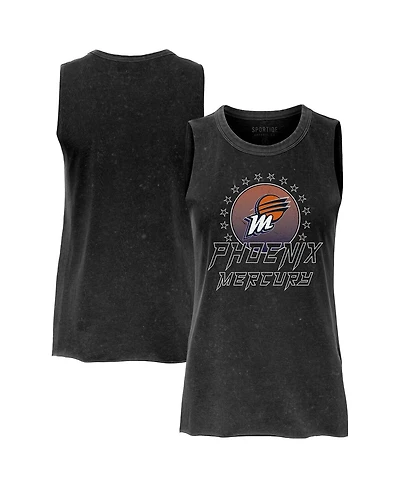 Sportiqe Women's Black Phoenix Mercury Rock Roll Collection Turner Mineral Wash Tank Top