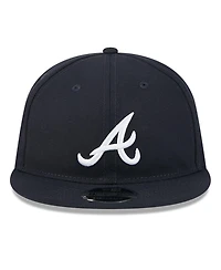 New Era Men's Navy Atlanta Braves Baseball Hall of Fame Retro Crown 9FIFTY Adjustable Hat