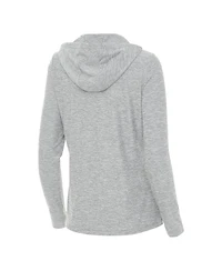 Antigua Women's Heather Gray Ohio State Buckeyes Daybreak Quarter-Zip Hoodie