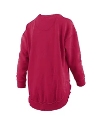 Pressbox Women's Alabama Crimson Tide Melange Poncho Vintage Fleece Long Sleeve Pullover Sweatshirt