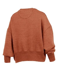 Pressbox Women's Texas Orange Longhorns Oversized Waist-Length Crewneck Sweatshirt