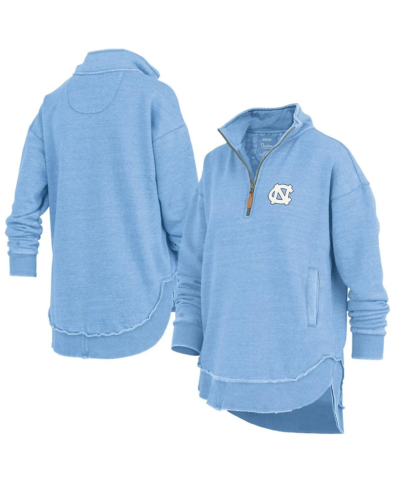 Pressbox Women's Light Blue North Carolina Tar Heels Northfork Sojourn Poncho Quarter-Zip Sweatshirt