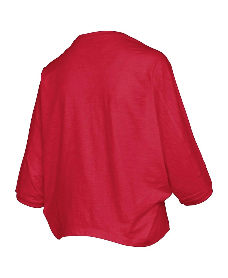 Pressbox Women's Scarlet Ohio State Buckeyes Midi Arch Over Logo Oversized T-Shirt