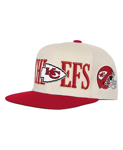 Mitchell & Ness Big Boys and Girls Cream/Red Kansas City Chiefs Across the Board Vintage Snapback Hat