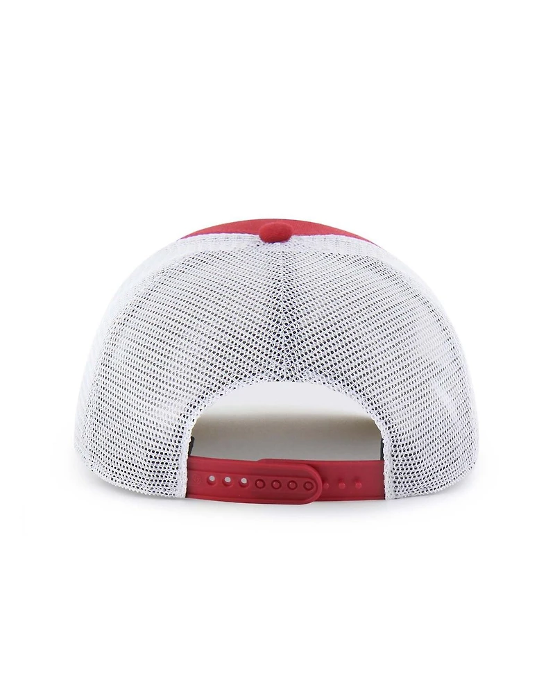'47 Brand Big Boys and Girls Crimson/White Oklahoma Sooners Super Stripe Hitch Adjustable Trucker Hat
