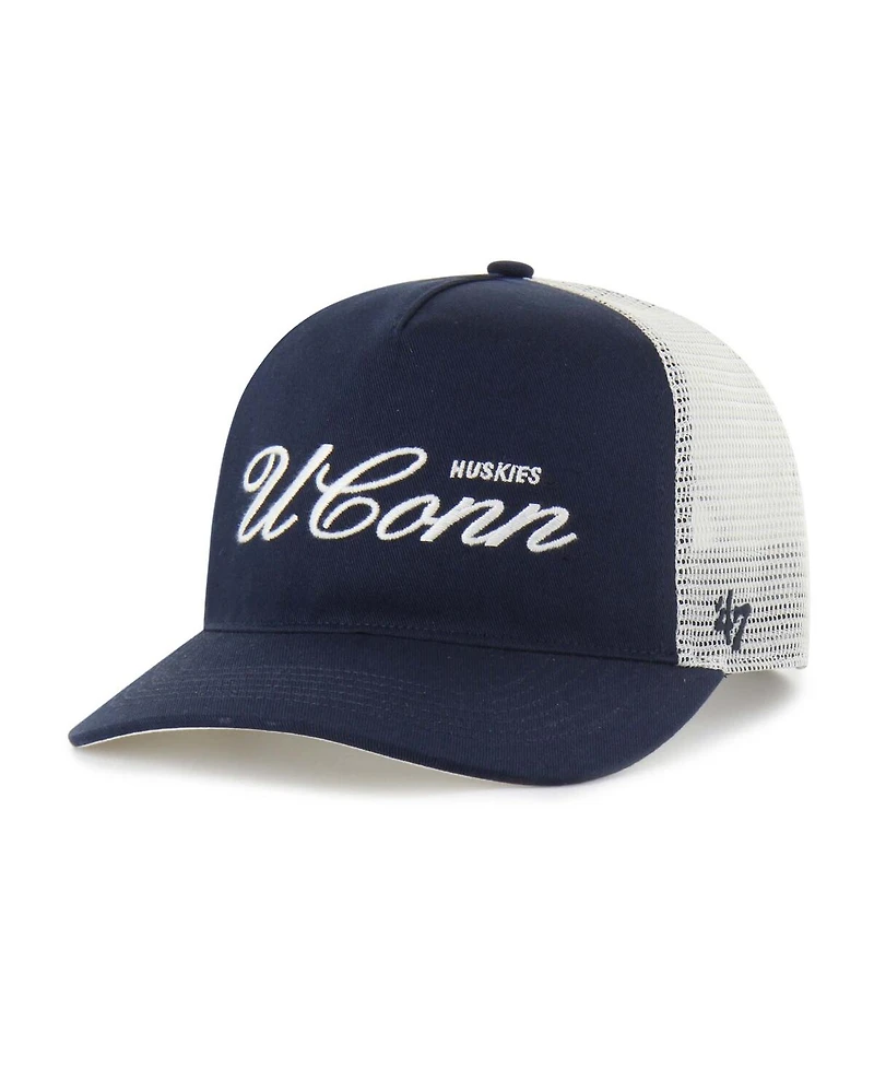 '47 Brand Men's and Women's Navy UConn Huskies Contemporary Basics Foundation Trucker Hitch Adjustable Hat