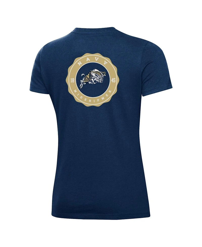 Under Armour Women's Navy Midshipmen Essentials 2-Hit Performance T-Shirt