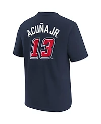 Nike Preschool Ronald Acuna Jr. Navy Atlanta Braves 2025 Mlb Speedway Classic Name Number T-Shirt