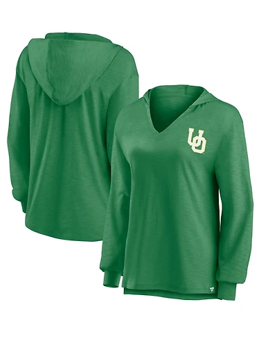 Fanatics Women's Apple Green Oregon Ducks Iconic Slub Lightweight Pullover Hoodie