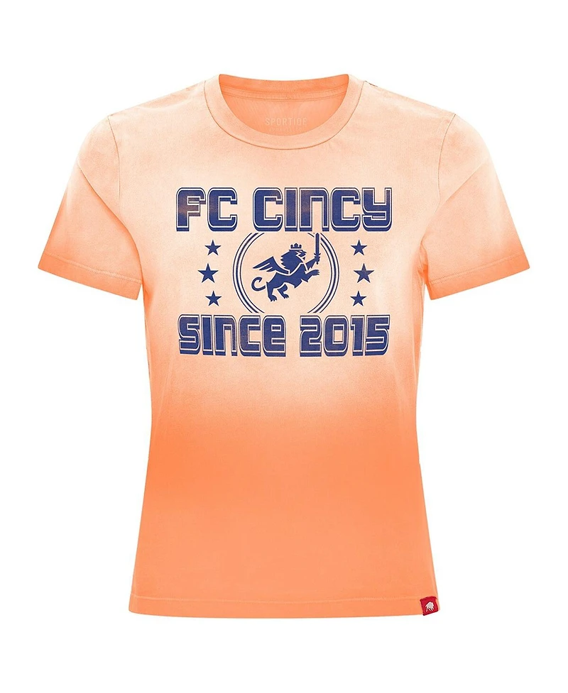 Sportiqe Women's Orange Fc Cincinnati Arcadia T-Shirt