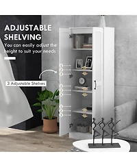 Homcom Storage Cabinet, Adjustable Shelves, Pantry Cupboard
