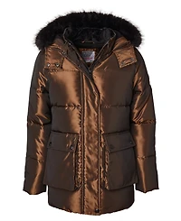 Kensie Girl Big Girls Iridescent Hooded Puffer Jacket