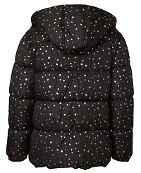 Kensie Girl Big Girls Foil Dot Puffer Jacket with Beanie