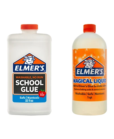 Elmer's Slime Kit Combo – 1 Quart White Washable School Glue & 1 Quart Magical Liquid Slime Activator, Ideal for Diy Slime Making