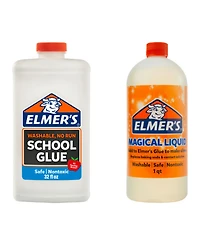 Elmer's Slime Kit Combo – 1 Quart White Washable School Glue & 1 Quart Magical Liquid Slime Activator, Ideal for Diy Slime Making