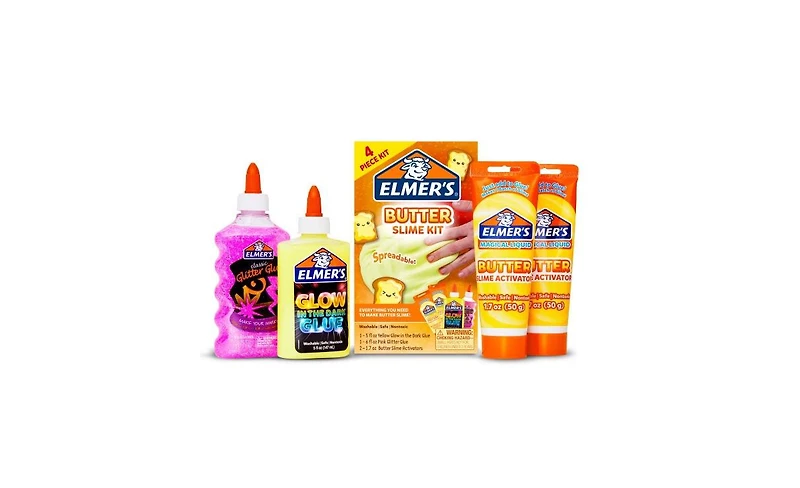 Elmer's Diy Slime & Squishy Toy Bundle: Squishies Minis Zoo Characters & Butter Slime Kit with Glow-in-the-Dark and Glitter Glue – Fun Arts & C
