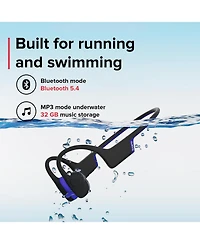 Suunto Aqua Light Waterproof Open-Ear Swimming Bone Conduction Bluetooth Headphones with Built MP3 Player - Tidal Black