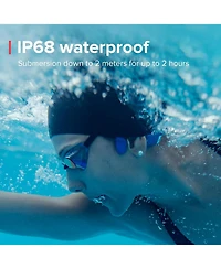 Suunto Aqua Light Waterproof Open-Ear Swimming Bone Conduction Bluetooth Headphones with Built in MP3 Player - Tidal Black