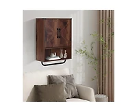 Slickblue Rustic Farmhouse Bathroom Cabinet with Towel Bar and Wall-Mounted Design