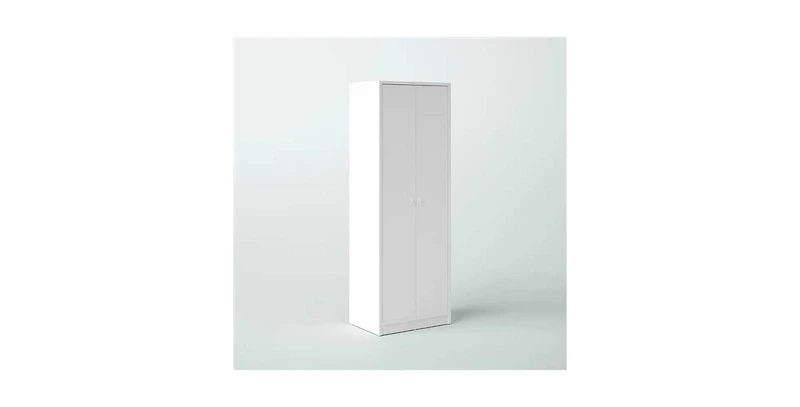 Slickblue Modern 2-Door Wardrobe Armoire Cabinet with Clothes Hanging Rod for Bedroom