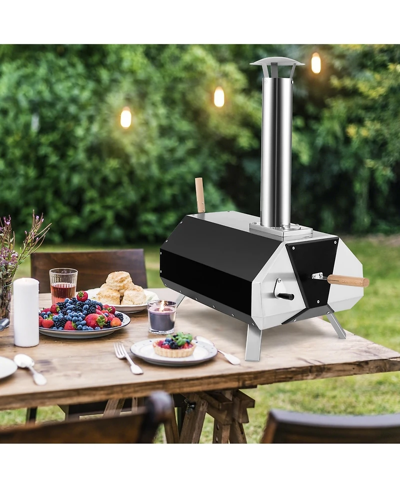 Costway Outdoor Pizza Oven Machine 12'' Pizza Grill Maker Portable with Foldable legs
