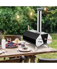 Costway Outdoor Pizza Oven Machine 12'' Pizza Grill Maker Portable with Foldable legs