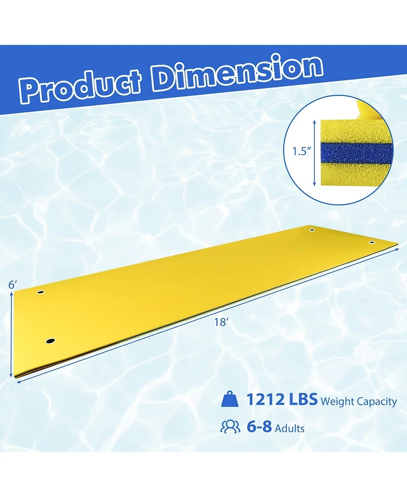 Akiudex Floating Water Pad for 6 to 8 People