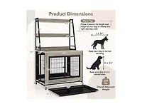 Akiudex 2-in-1 Dog Crate with Storage and Flip-Top Access