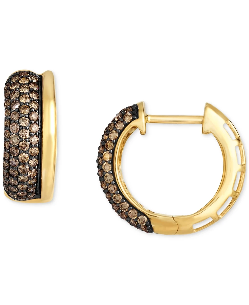 Le Vian Chocolate Diamond Medium Hoop Earrings (1-1/6 ct. t.w.) in 14k Gold, 0.63"